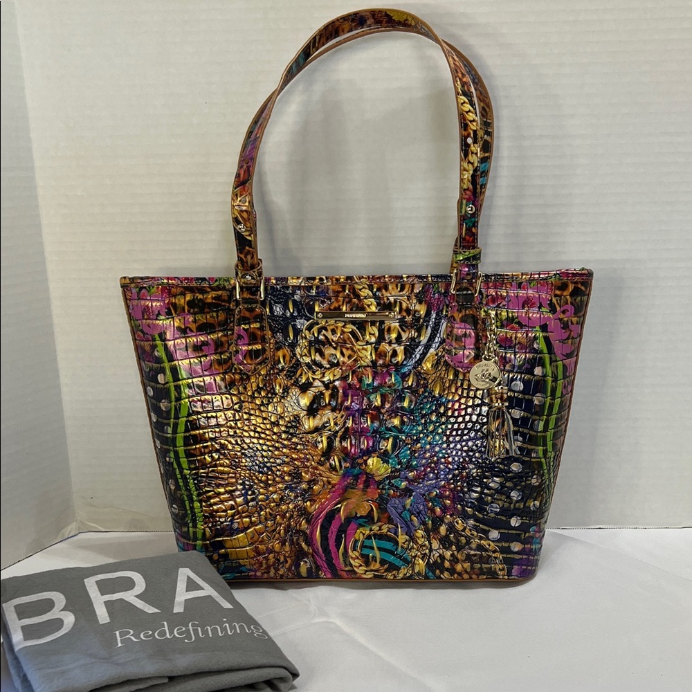 BRAHMIN IMMERSIVE MELBOURNE ASHER MULTI-COLOR TOTE BAG